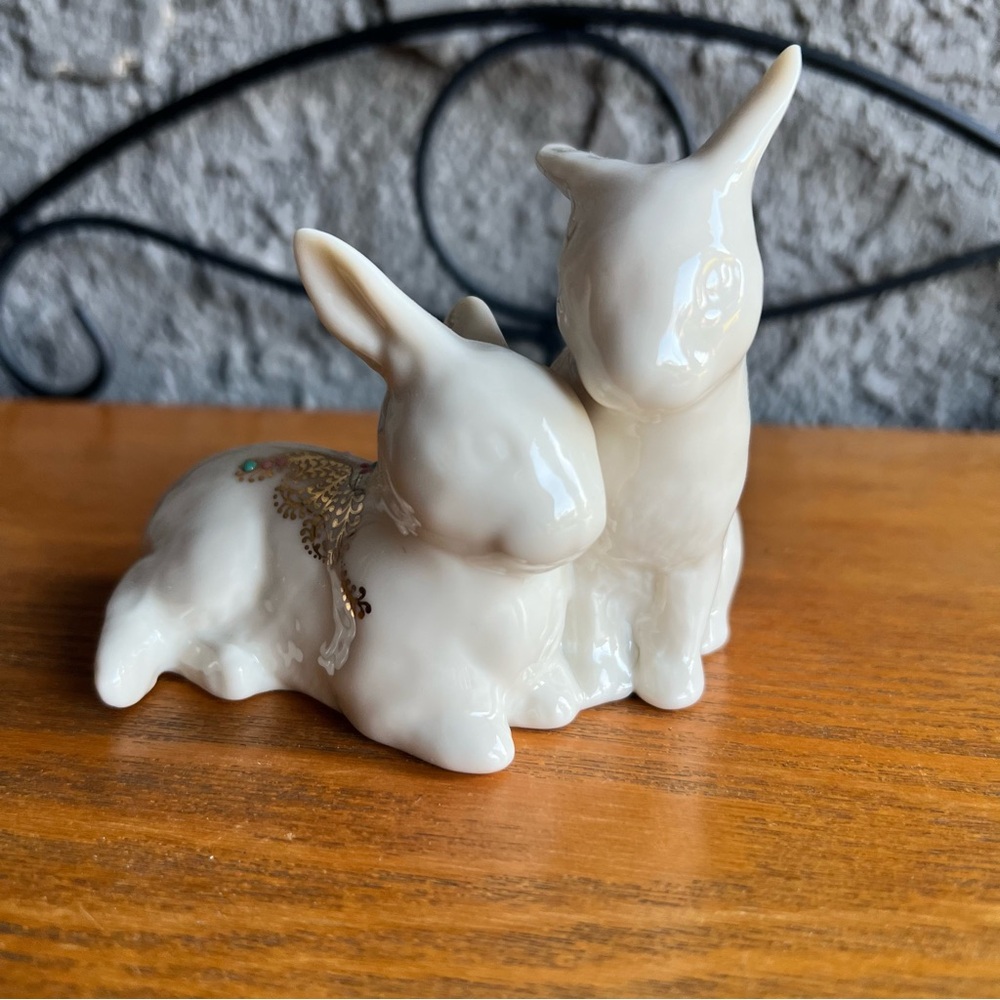 Lenox China Bunnies Jewels Collection Figurines 2 Rabbits 1995
